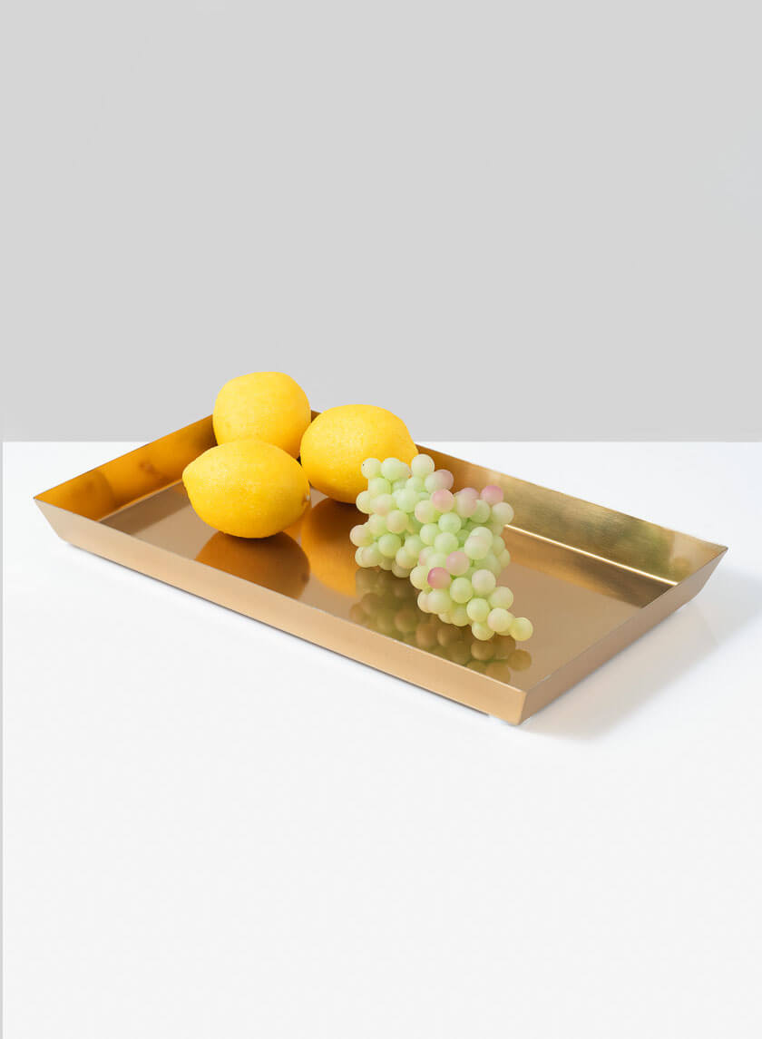 12in Long Rectangular Le Mans Gold Tray Decor Jamali-garden