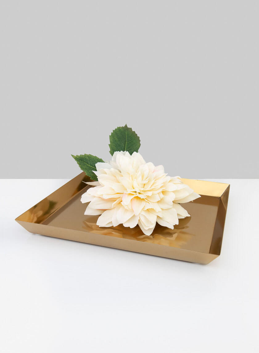 12in Square Le Mans Gold Tray Decor Jamali-garden