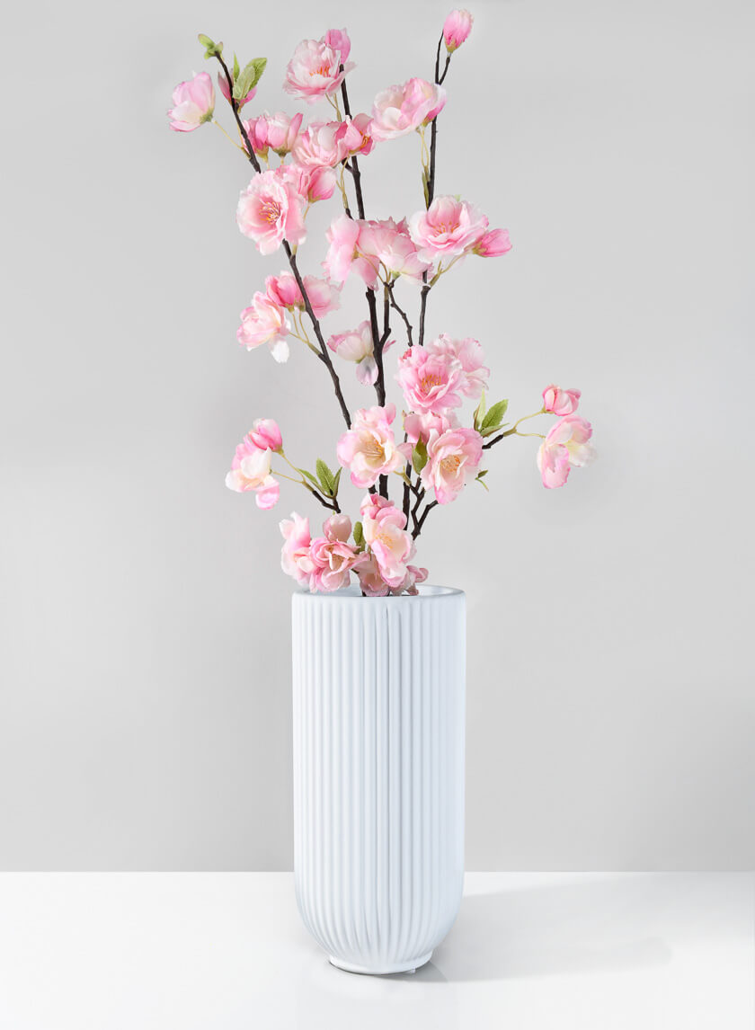 11.5in Tall Oslo White Vase, Large Decor Jamali-garden