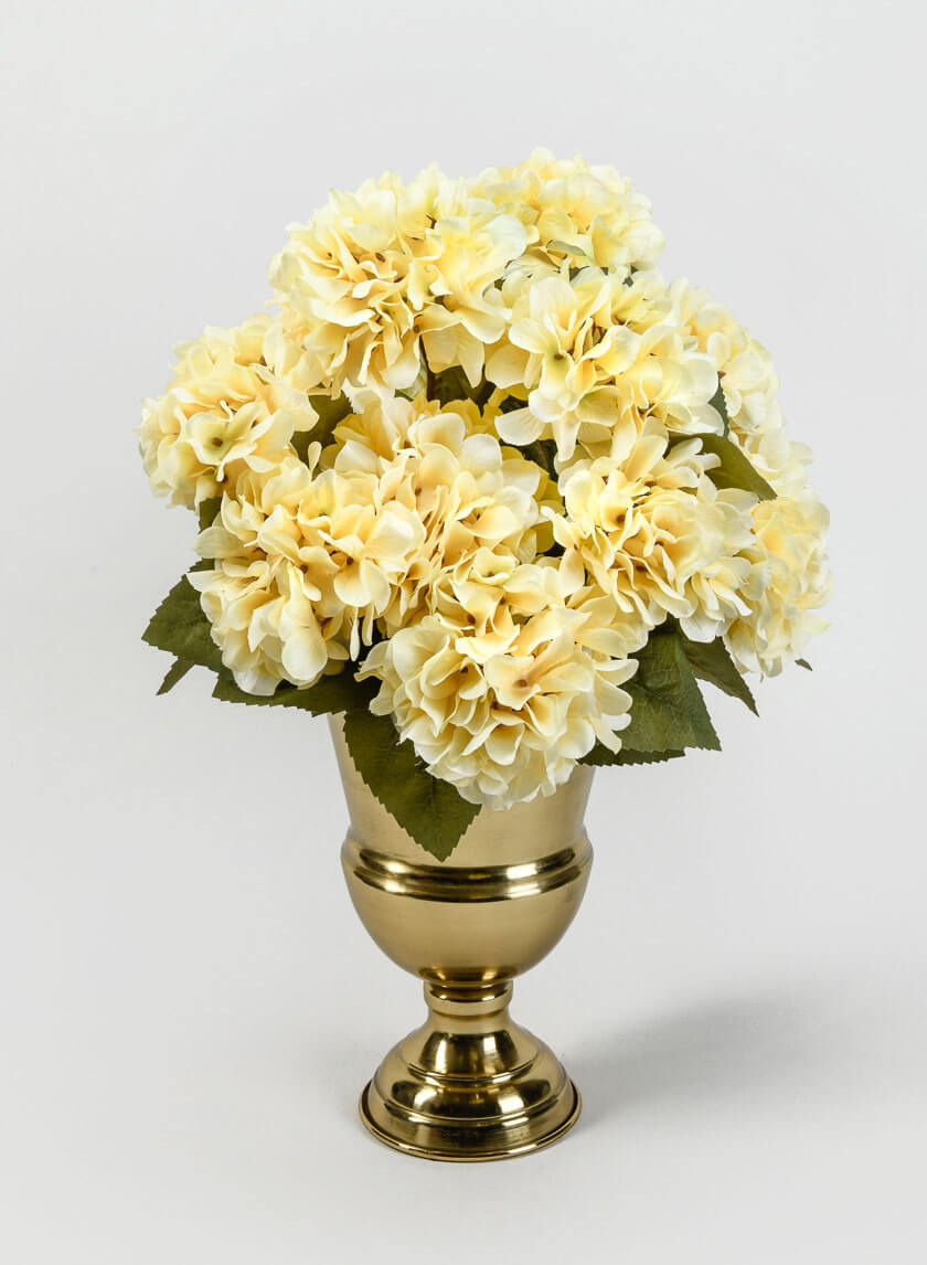 21in Long Small Cream Hydrangea Bush Decor Jamali-garden
