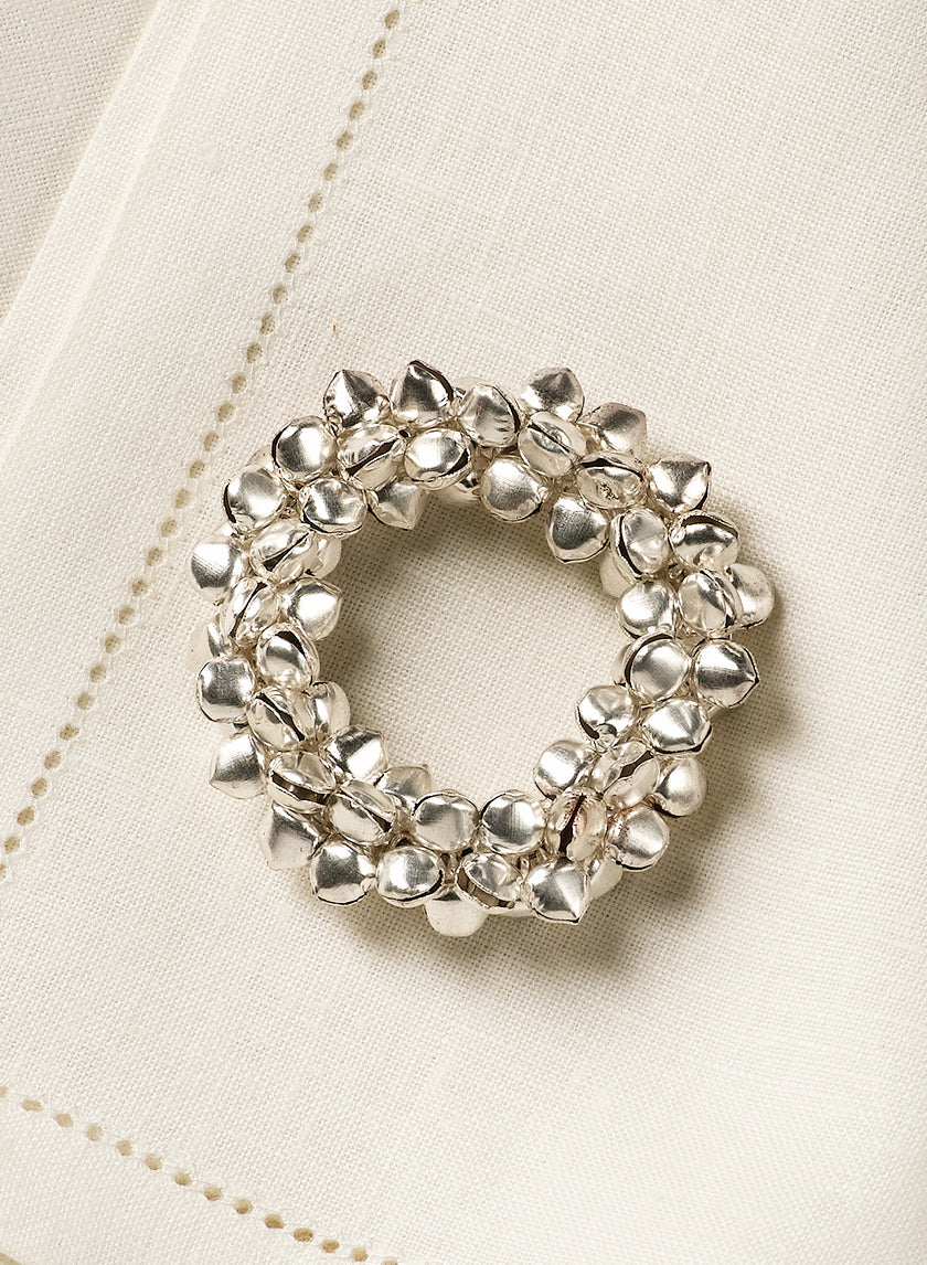 Silver Bells Napkin Ring Decor Jamali-garden