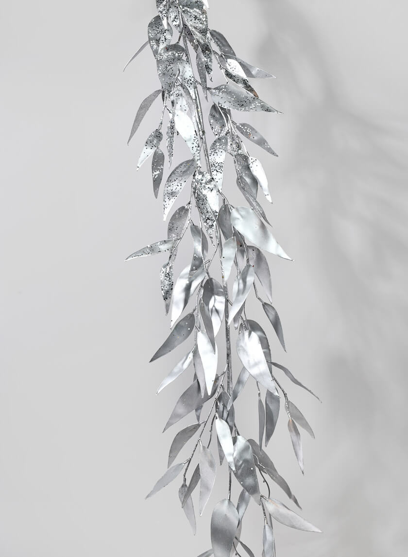 53in Long Champagne Lemon Leaf Eucalyptus Garland, Case of 6 Decor Jamali-garden