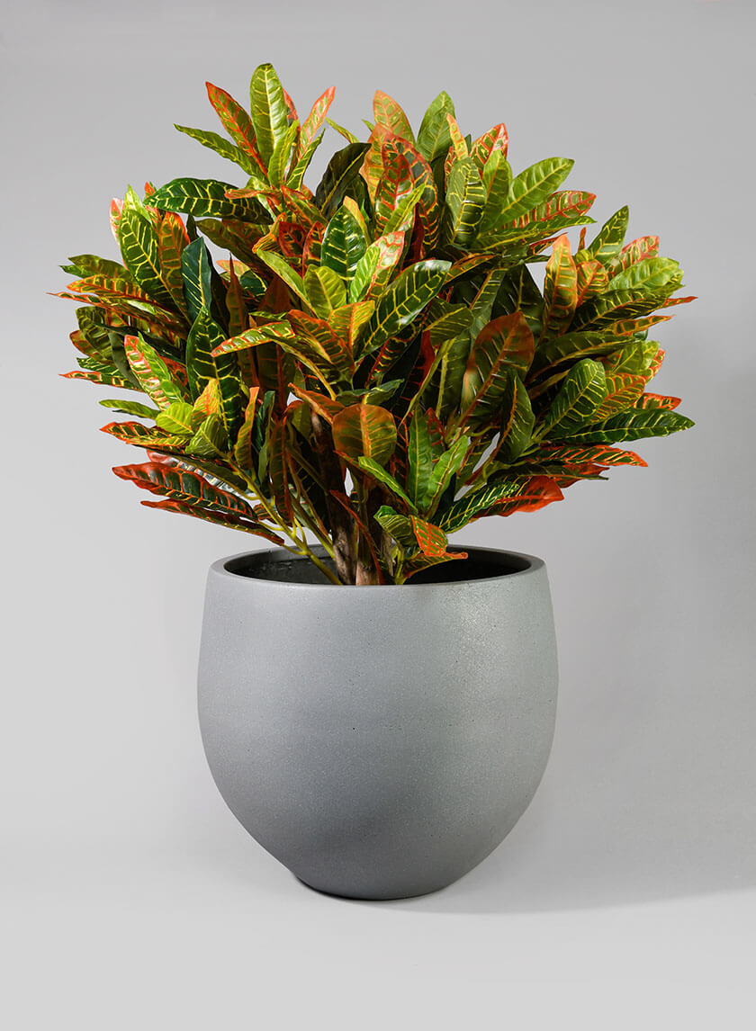13.75in Tall Skyphos Grey Fiber Stone Pot Decor Jamali-garden