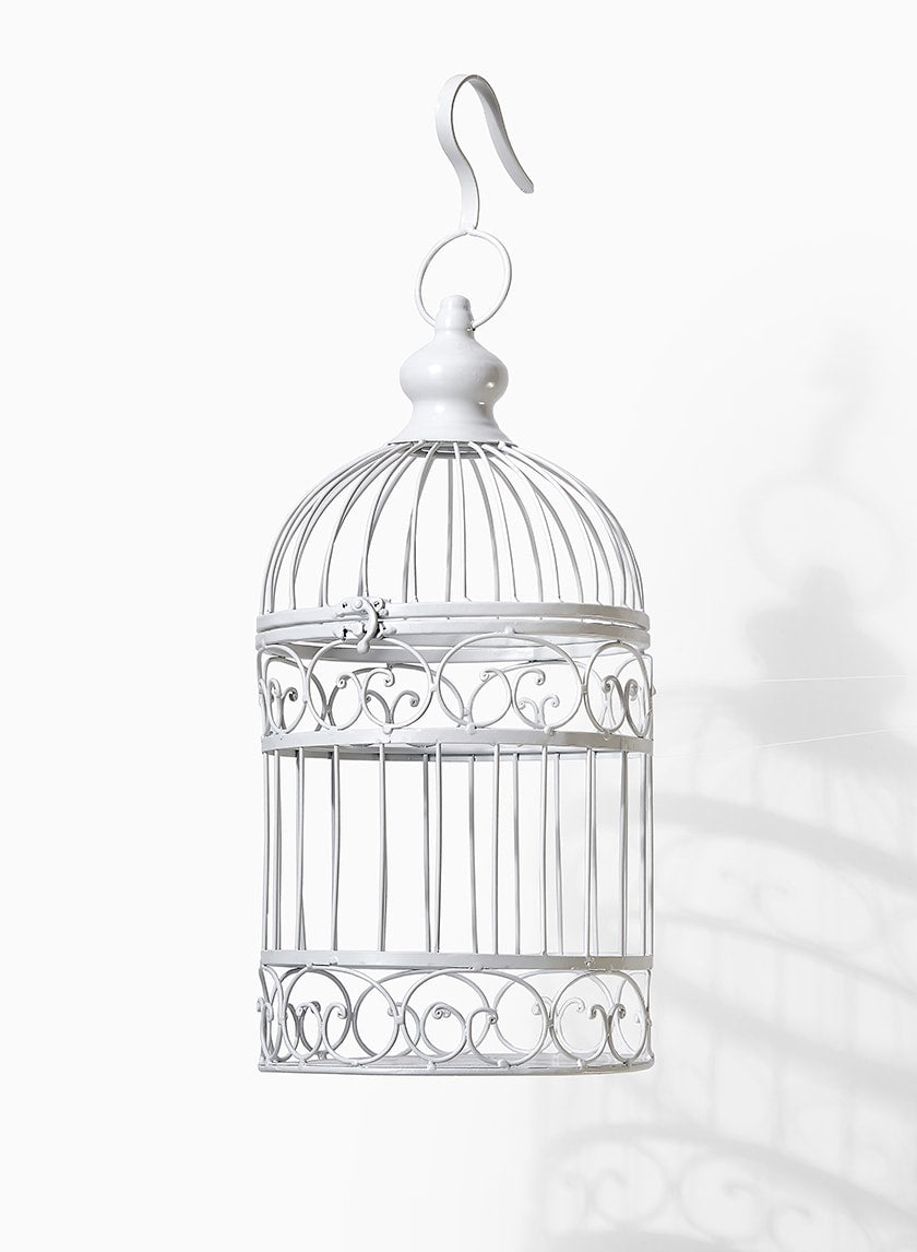 18in Tall White Birdcage Decor Jamali-garden