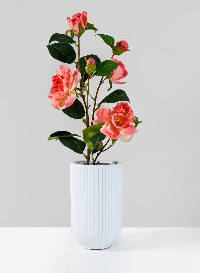 7.5in Tall White Oslo Vase, Small Decor Jamali-garden