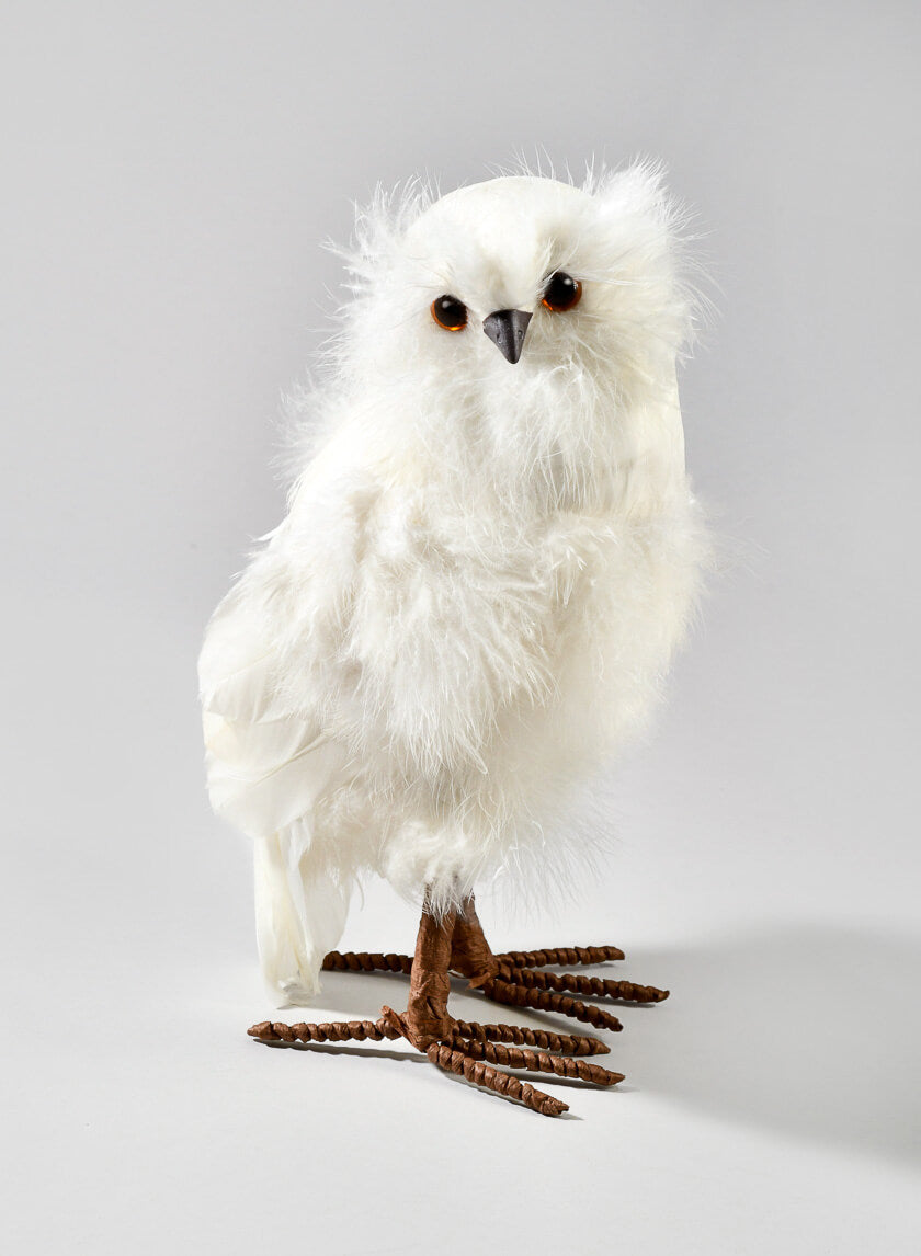 10in Tall White Owl Decor Jamali-garden
