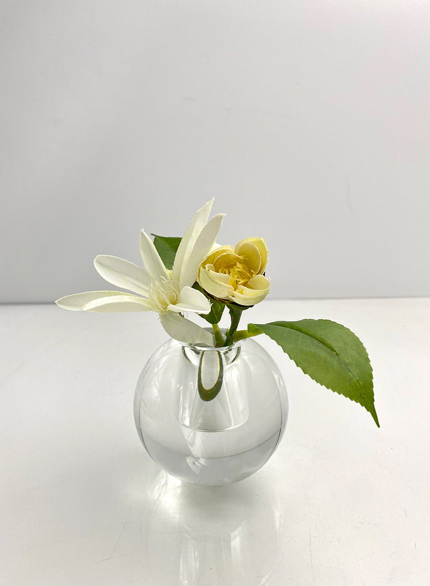 3in Wide Crystal Ball Glass Vase Decor Jamali-garden