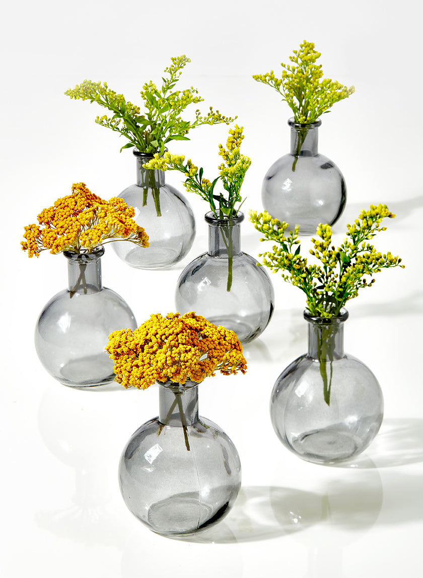 4in Tall Smoke Ball Glass Bud Vases Decor Jamali-garden