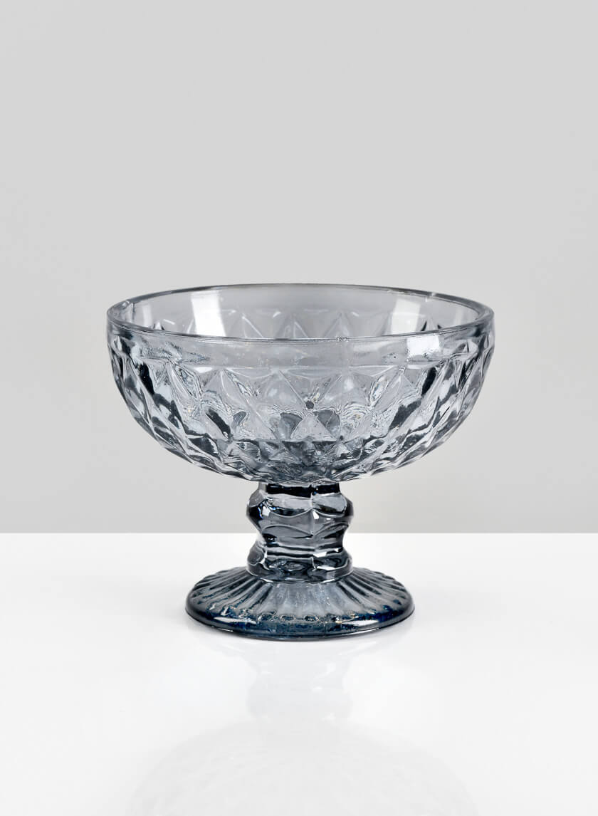 5in Wide Bombon Smoke Candy Glass Dish Decor Jamali-garden