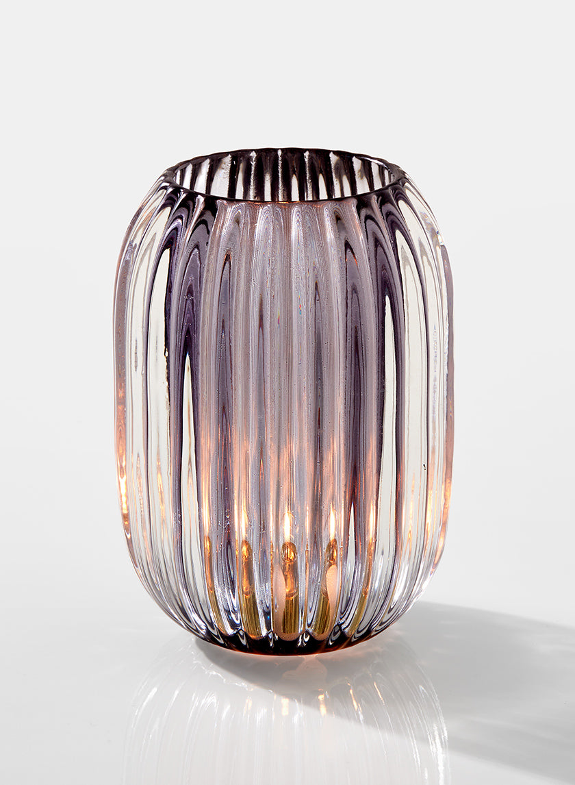 5in Tall Smoke Optical Glass Votive Holder Decor Jamali-garden