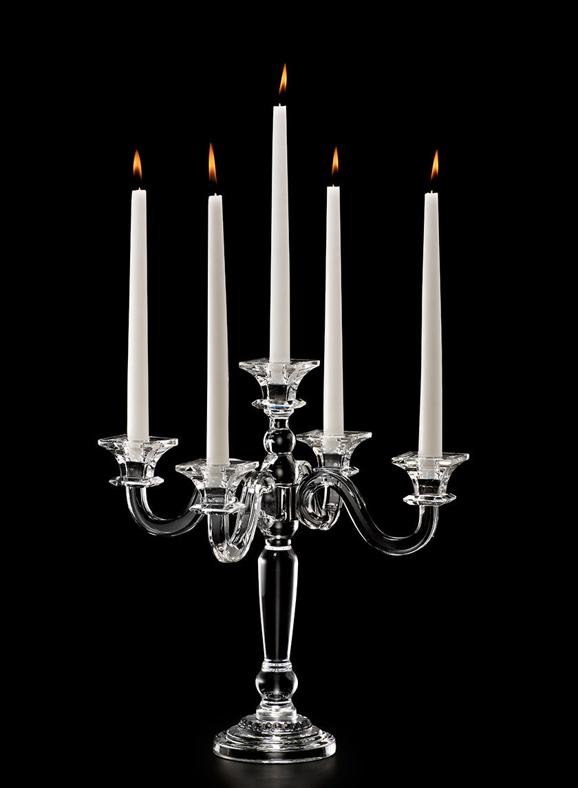 15in Tall Crystal Square Cup Candelabra Decor Jamali-garden
