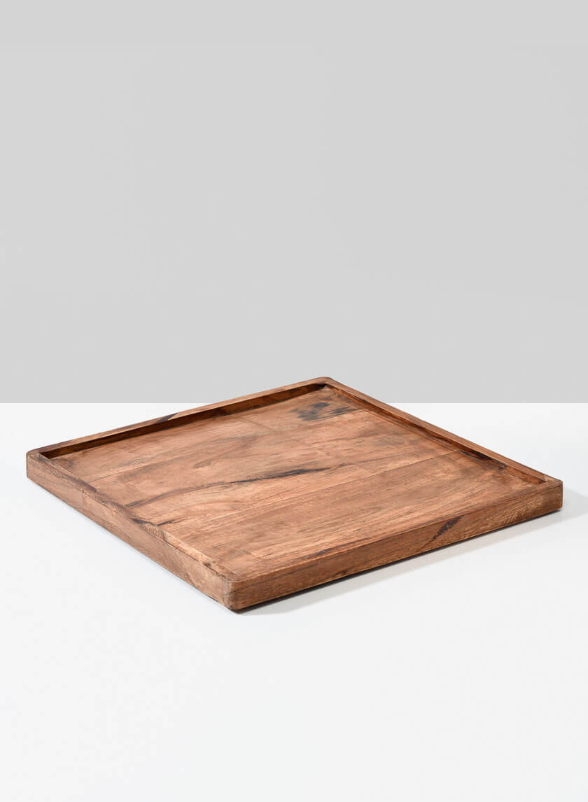 10.5in Square Lambok Wood tray Decor Jamali-garden