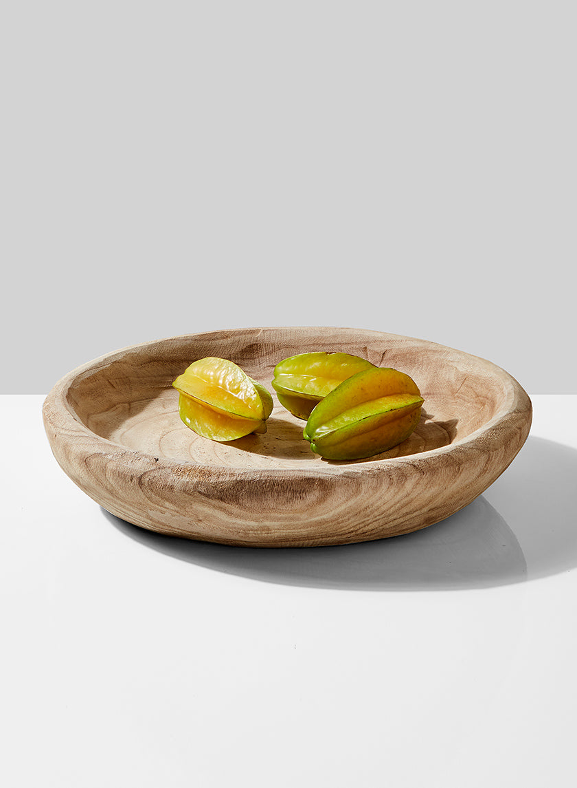 Round Paulownia Wood Tray Decor Jamali-garden