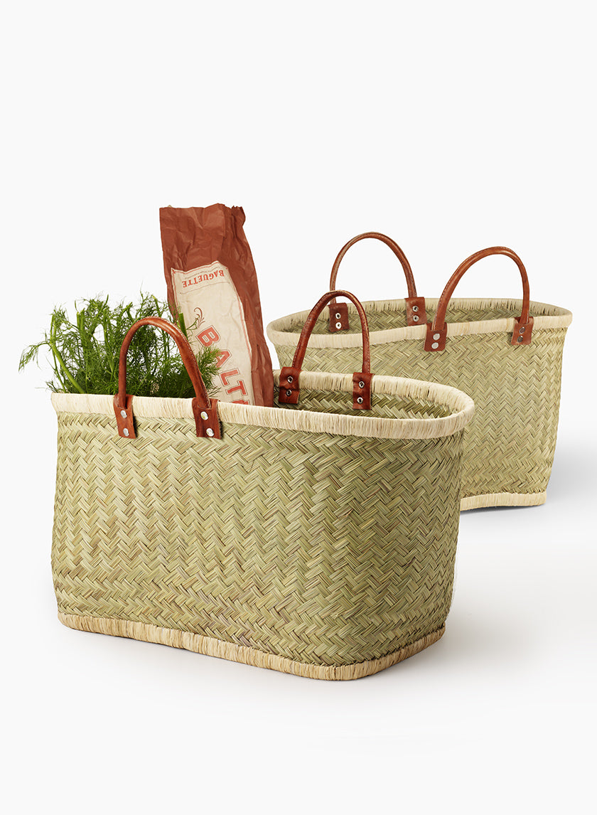 Natural Straw &amp; Raffia Bags With Leather Handles Decor Jamali-garden