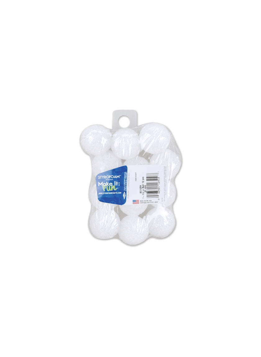 1 1/4in White Craft Foam Ball Decor Jamali-garden
