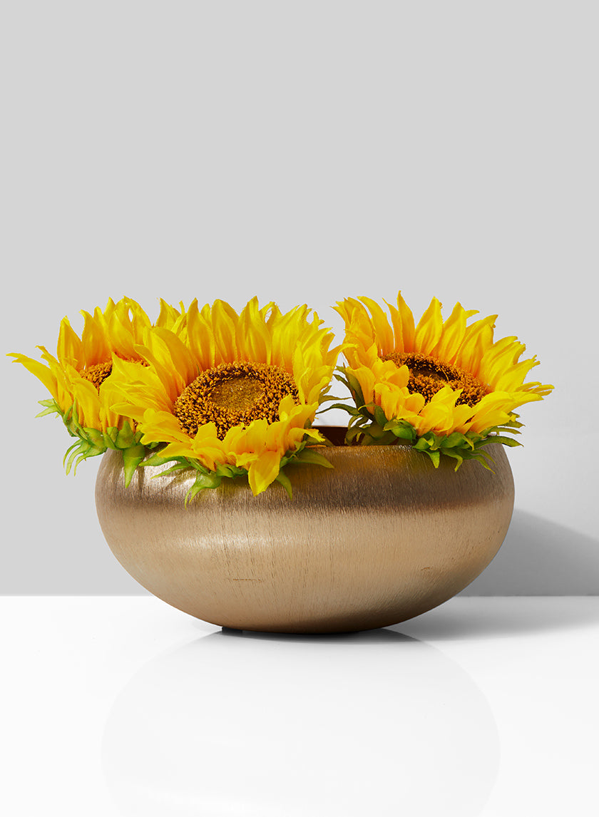 8in Wide Gold Iron Bowl Decor Jamali-garden