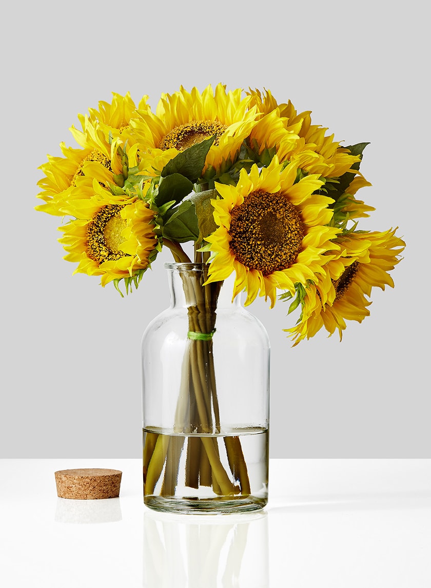 8in Tall Glass Bottle With Cork Decor Jamali-garden