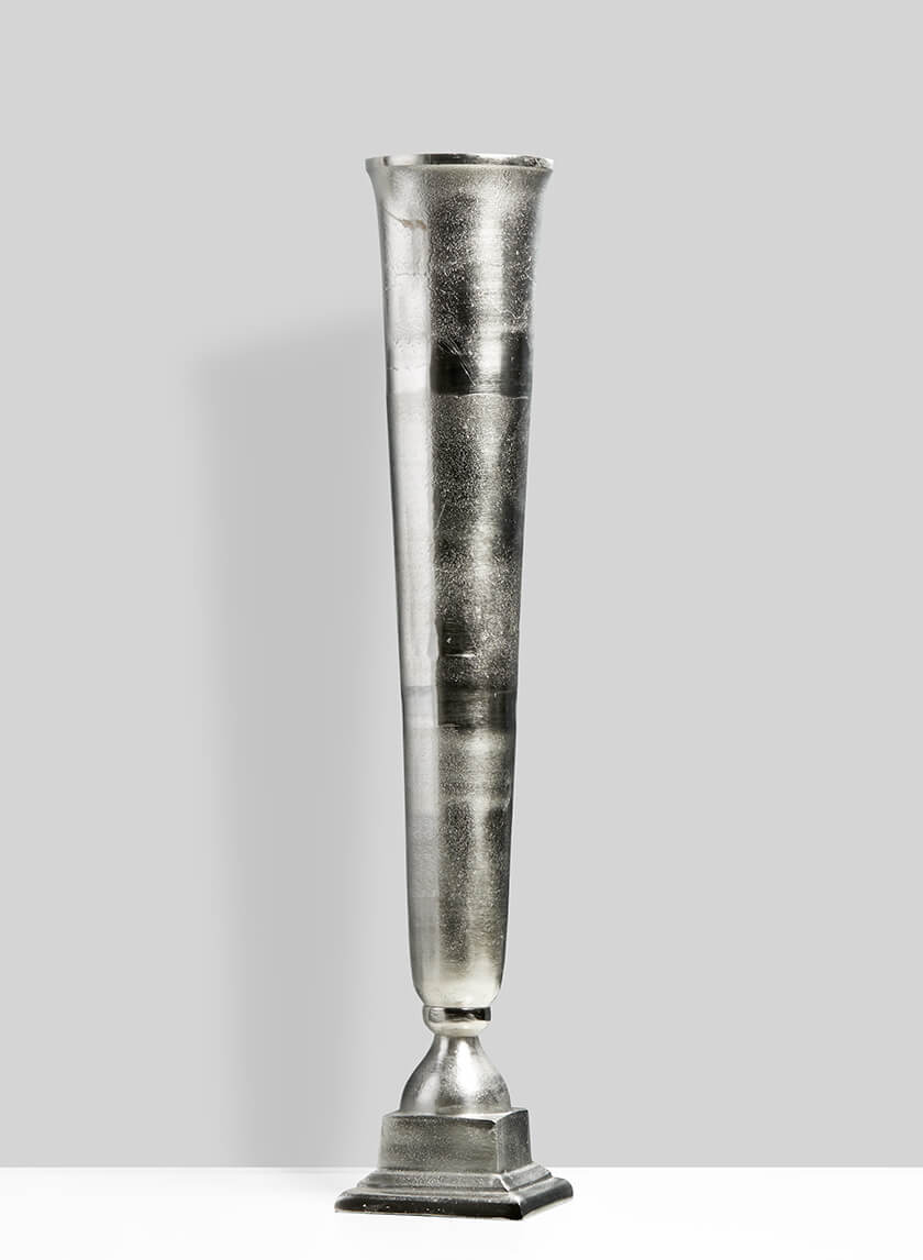 31.5in Tall Nickel Trumpet Vase Decor Jamali-garden