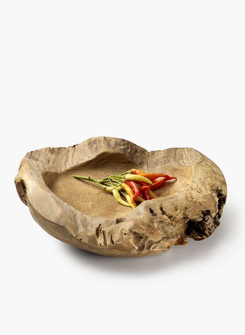 20in Wide Suribaya Teak Wood Bowl Decor Jamali-garden