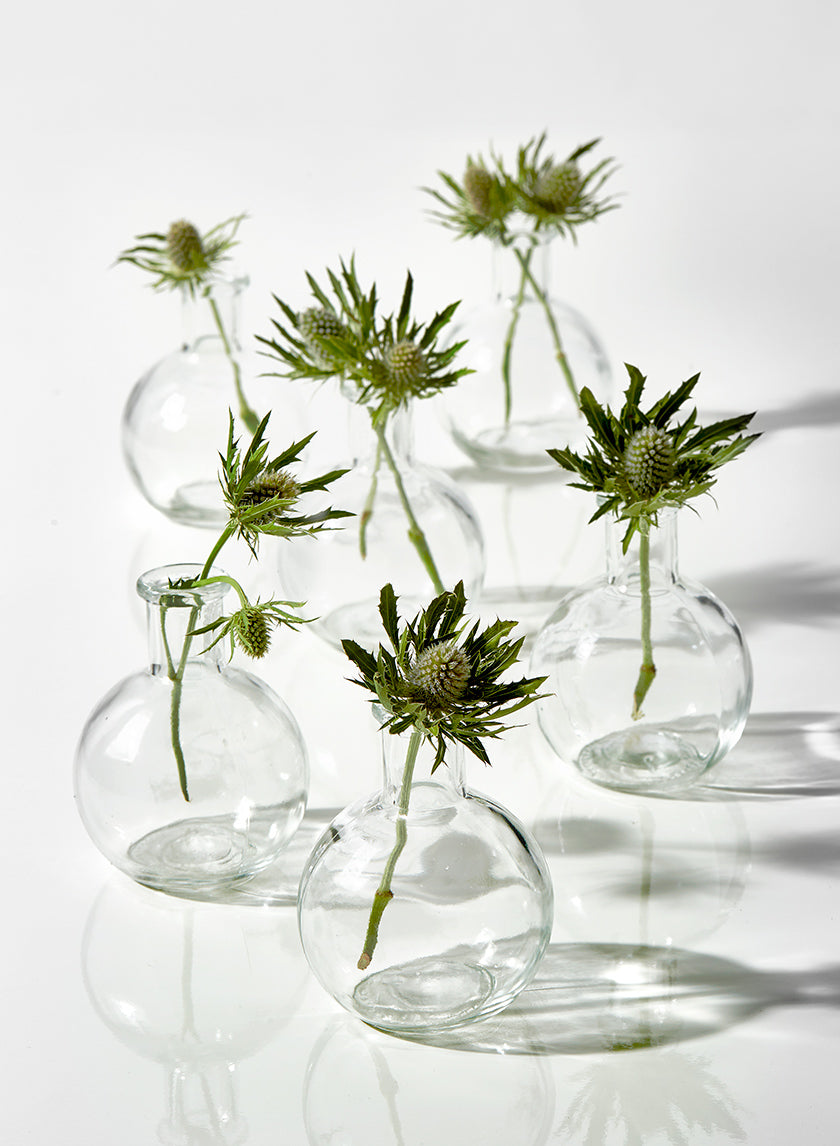 4in Tall Ball Glass Bud Vase Decor Jamali-garden