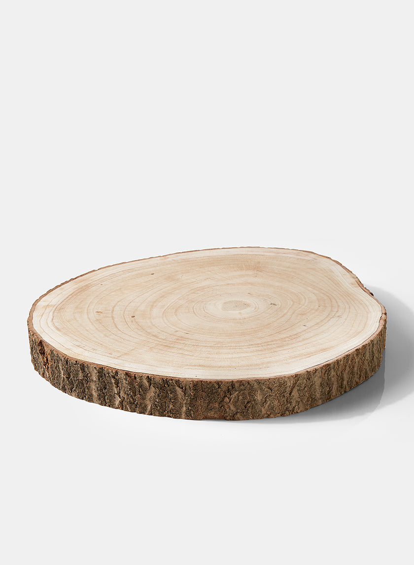 16in - 17in Wide Paulownia Wood Trunk Slice Decor Jamali-garden