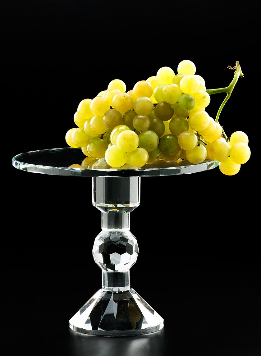 8 5/8in Wide Crystal Pedestal Cake Plate Decor Jamali-garden