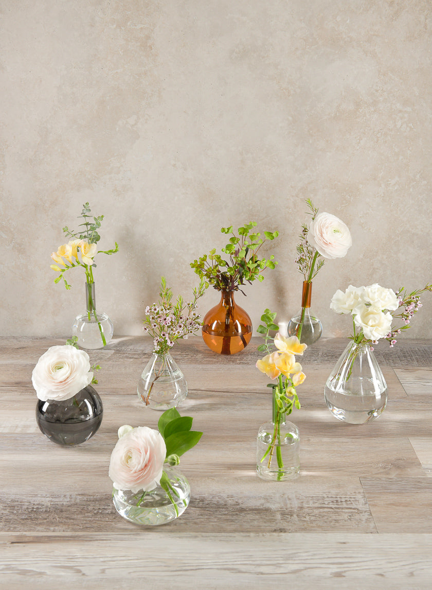 4in Wide Veroce Smoke Ball Glass Vase, Mini