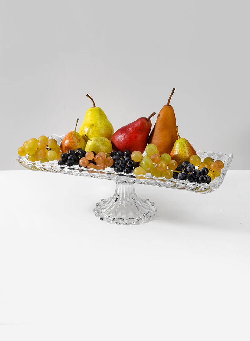 14.75in Long Verre Festonne Pastry Tray Decor Jamali-garden
