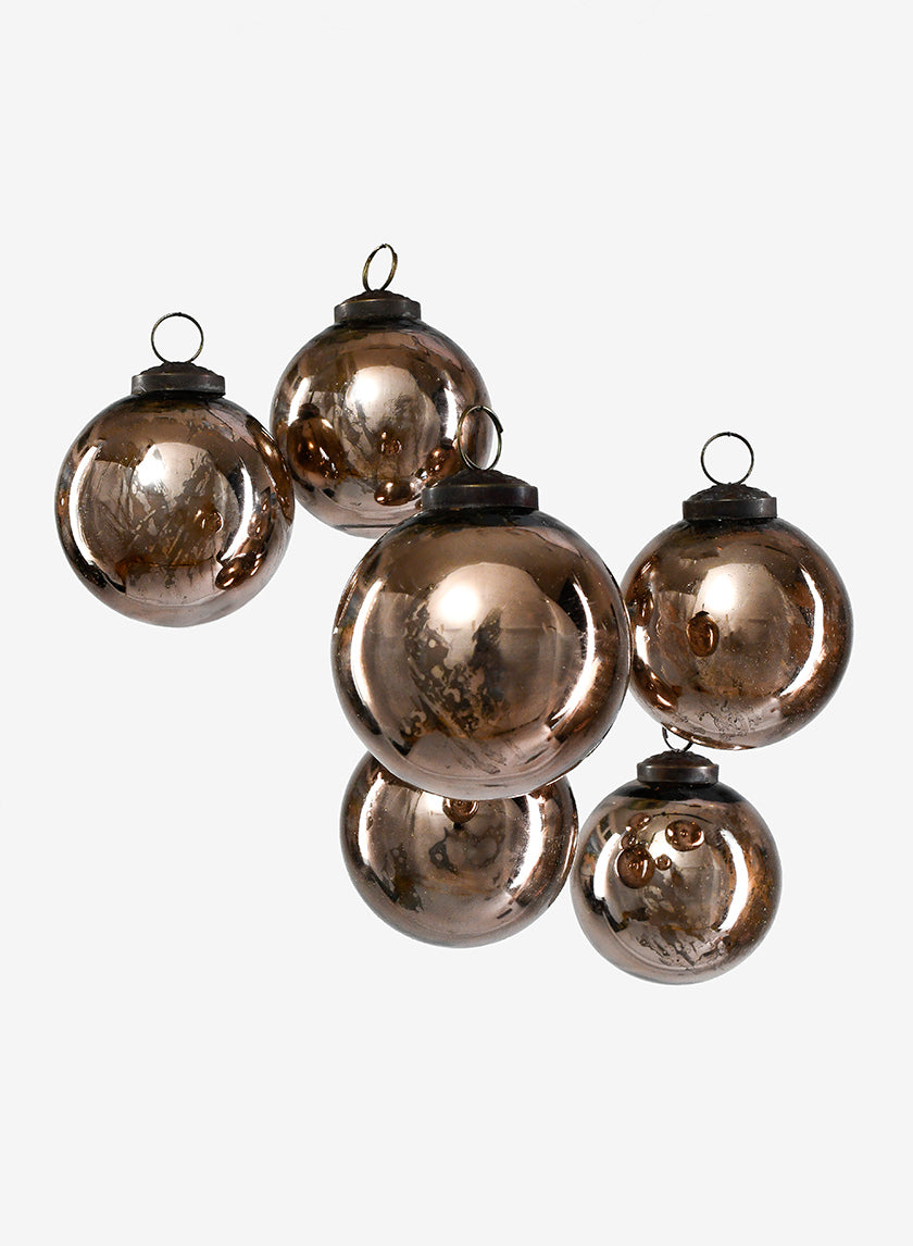 3in Round Antique Bronze Glass Ball Ornament in Window Box Decor Jamali-garden