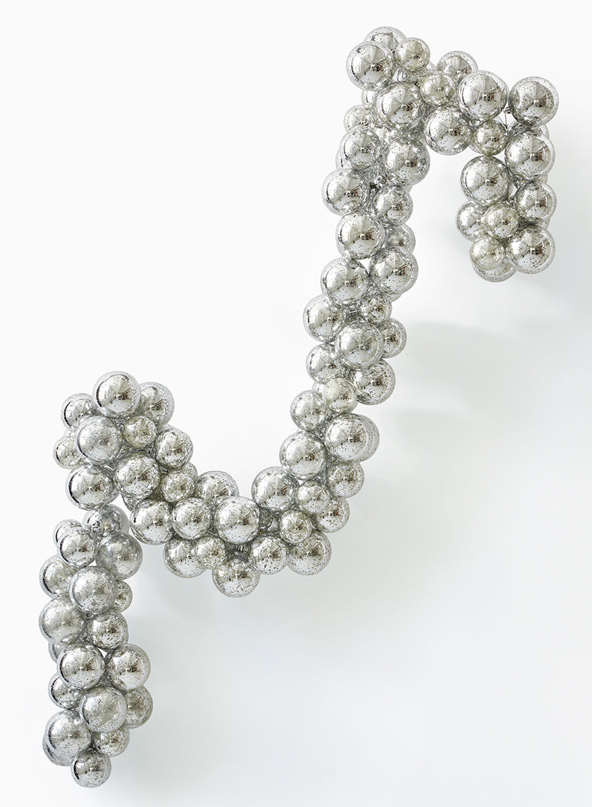 6ft Long Silver Mercury Glass Plastic Ball Garland Decor Jamali-garden