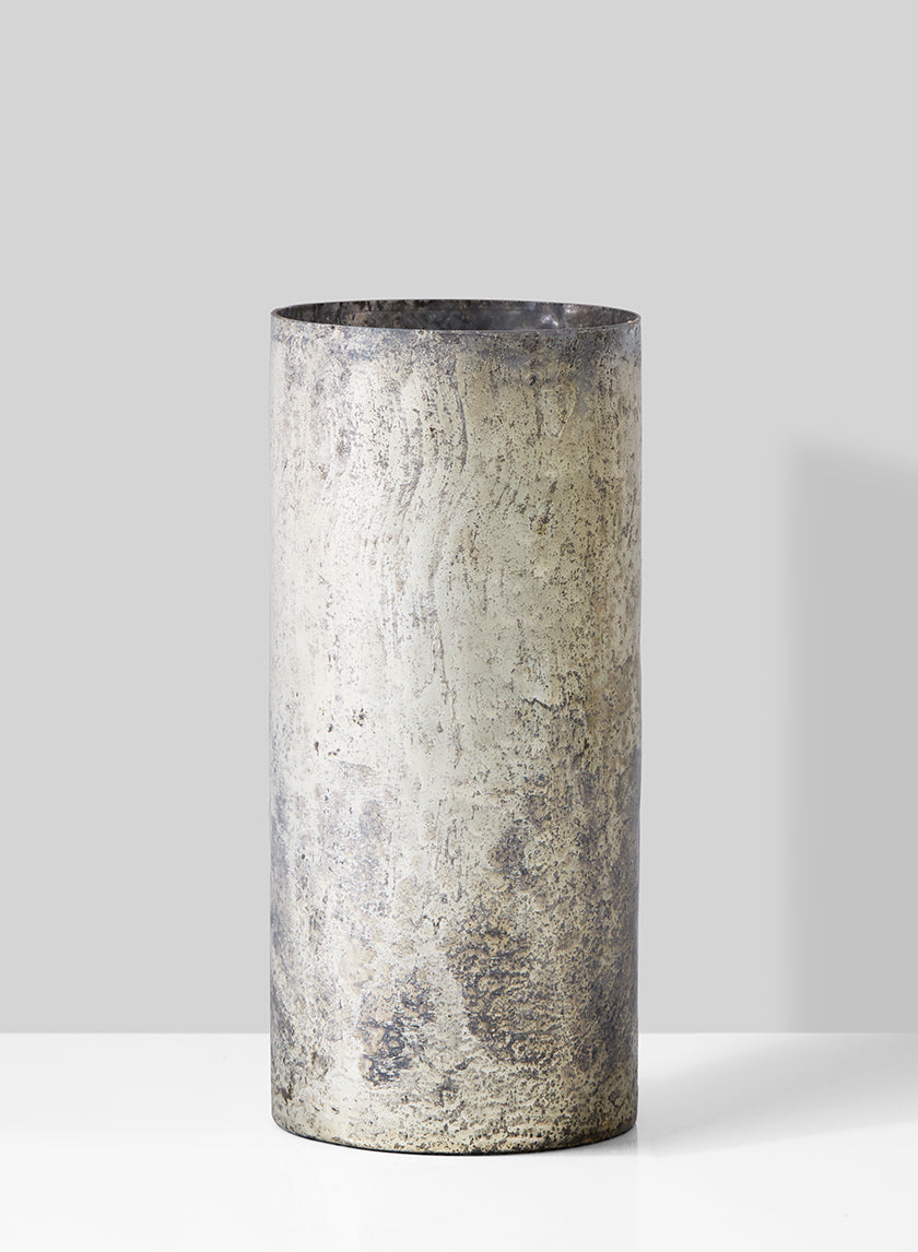 9in Tall Old Pewter Glass Vase Decor Jamali-garden