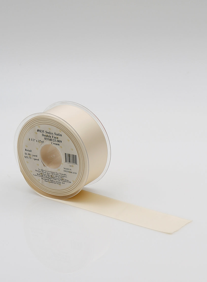 1 1/2in Cream Swiss Satin Ribbon Decor Jamali-garden