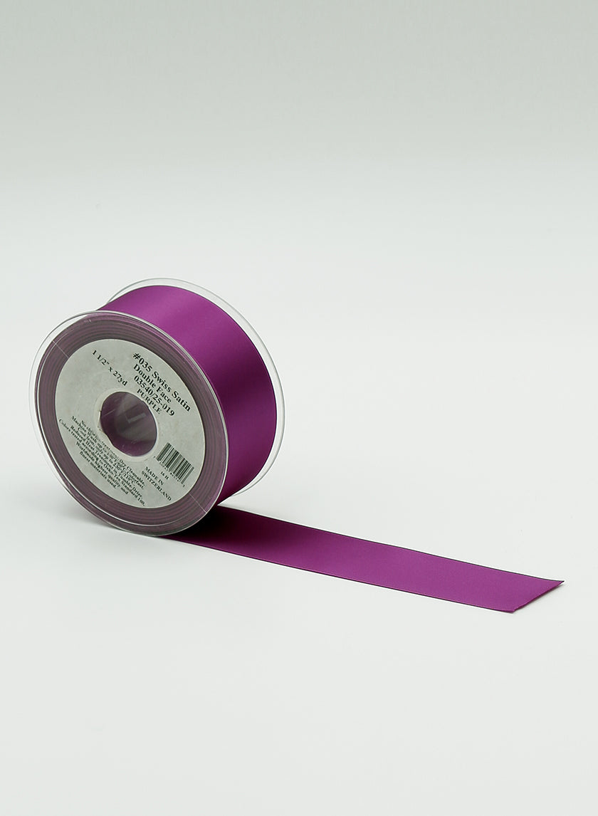 1 1/2in Purple Swiss Satin Ribbon Decor Jamali-garden