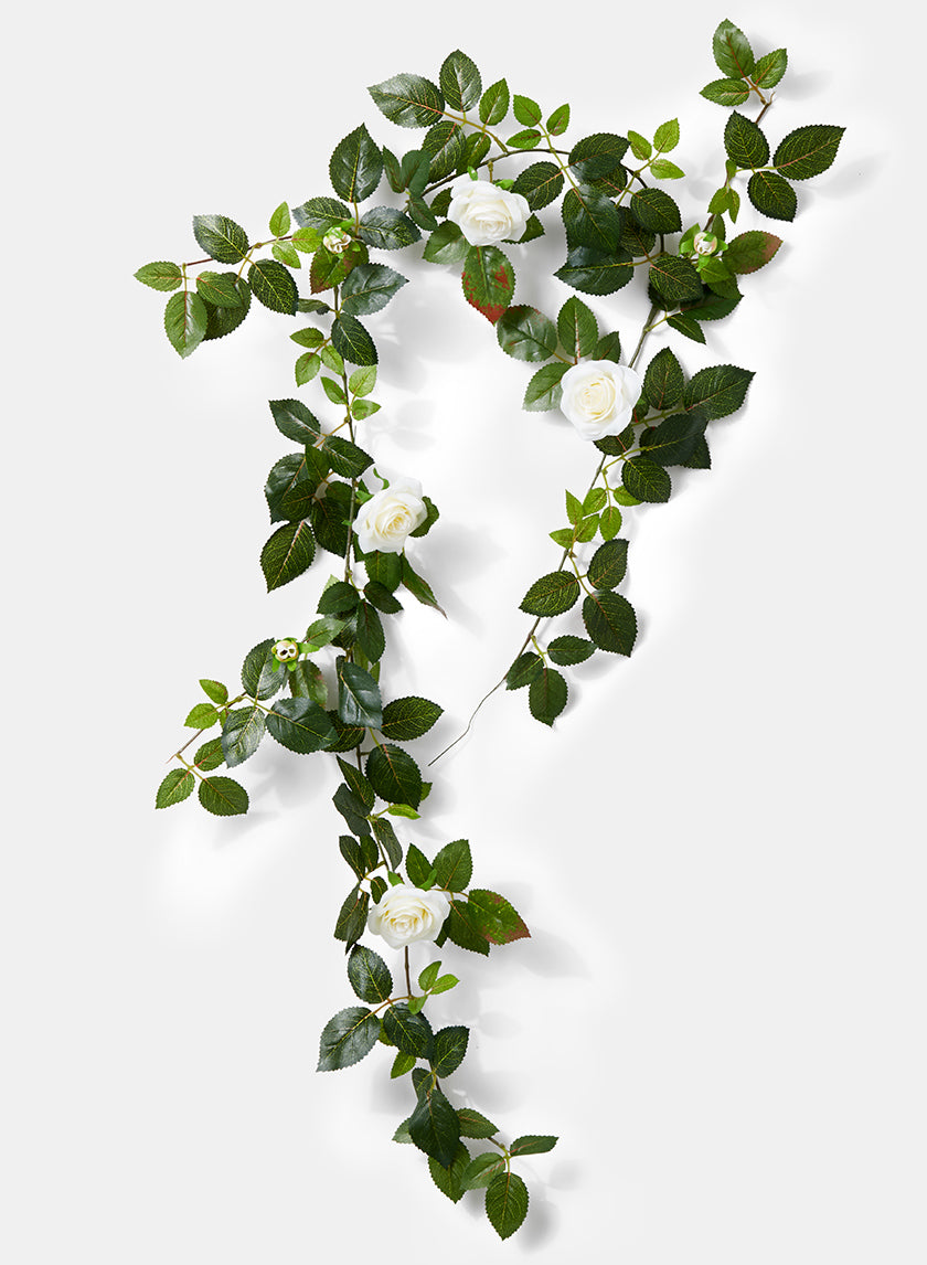 55in Long Mini Cream Rose Garland Decor Jamali-garden