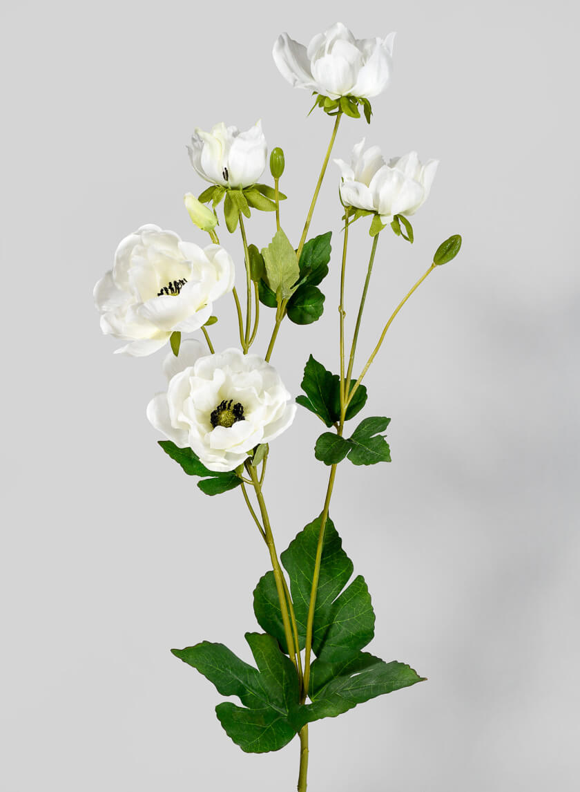 38in Long White Anemone Bush Decor Jamali-garden