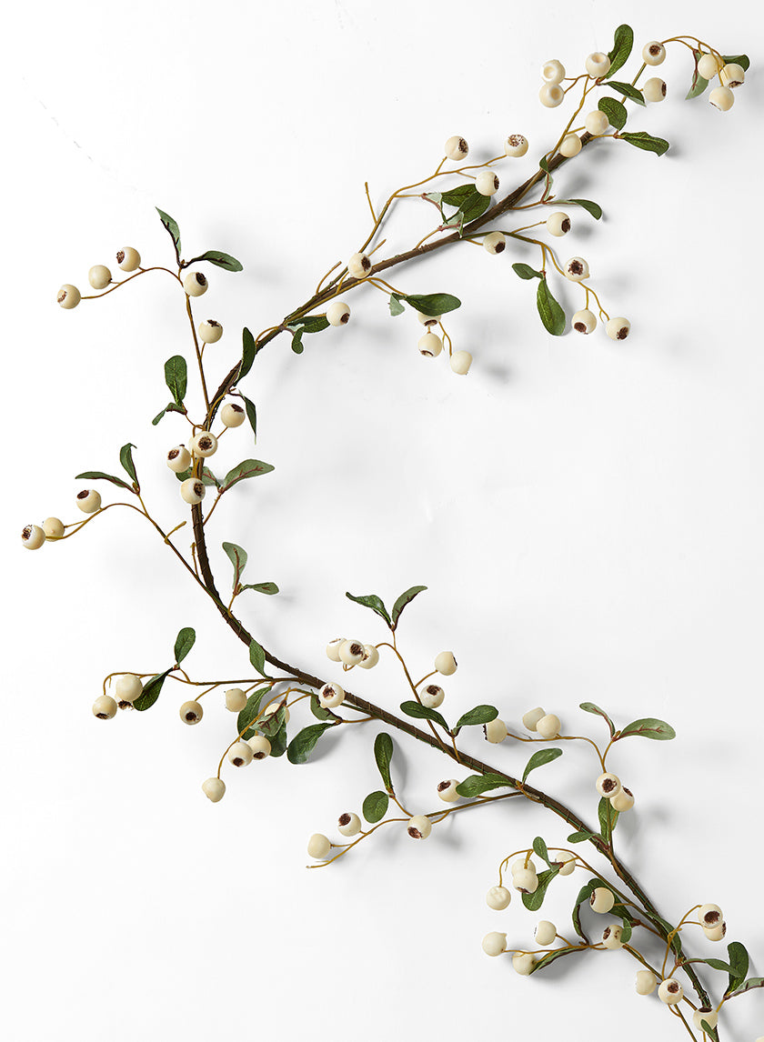5ft Long White Berry Garland Decor Jamali-garden