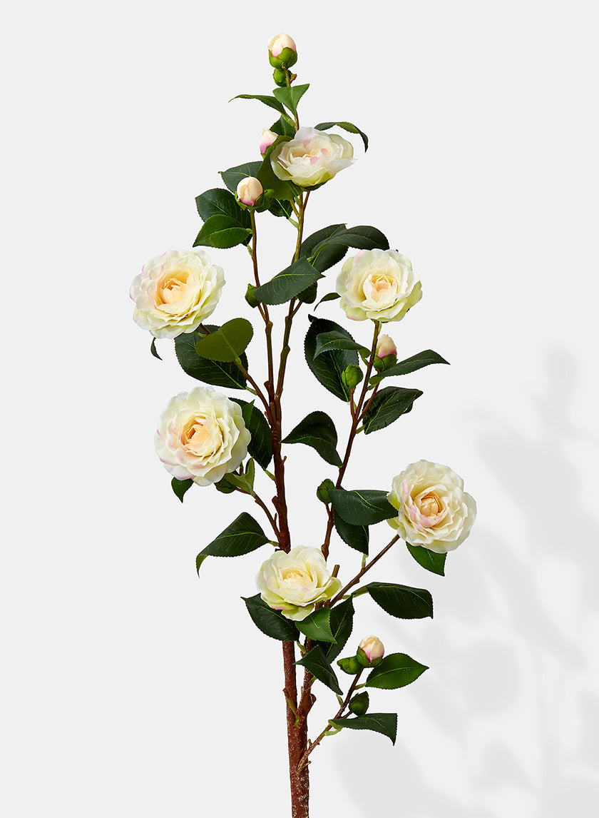 42in Long White Camellia Spray Decor Jamali-garden