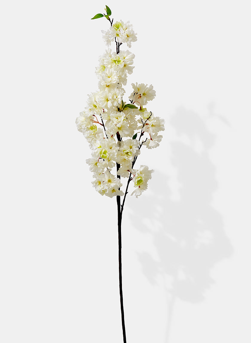 48in Long White Cherry Blossom Spray Decor Jamali-garden