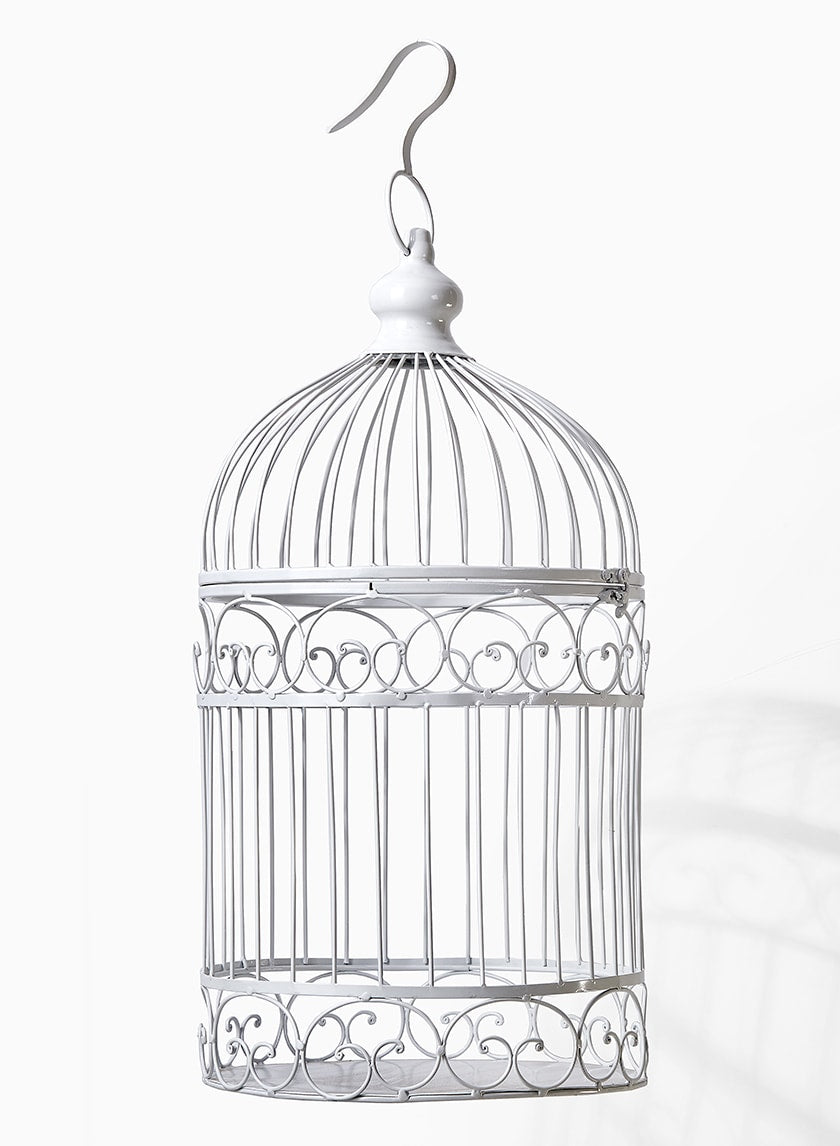 23in Tall White Birdcage Decor Jamali-garden