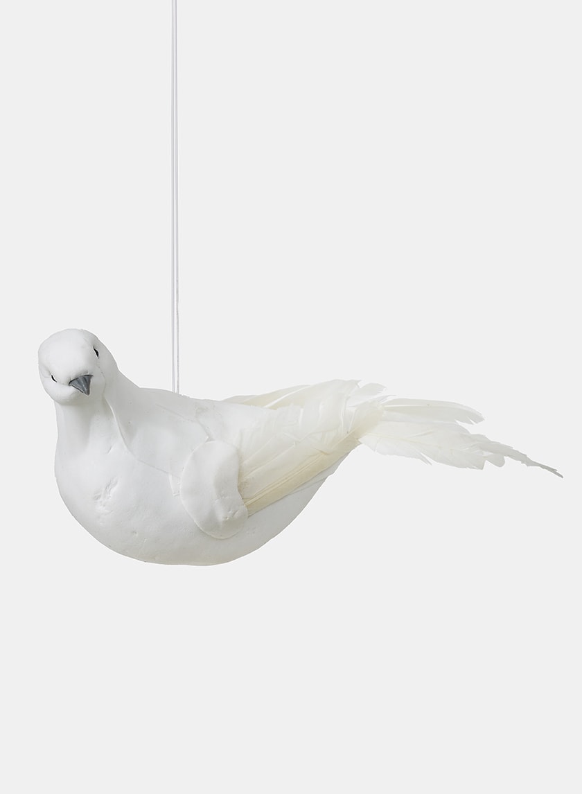 9in Long White Dove Decor Jamali-garden