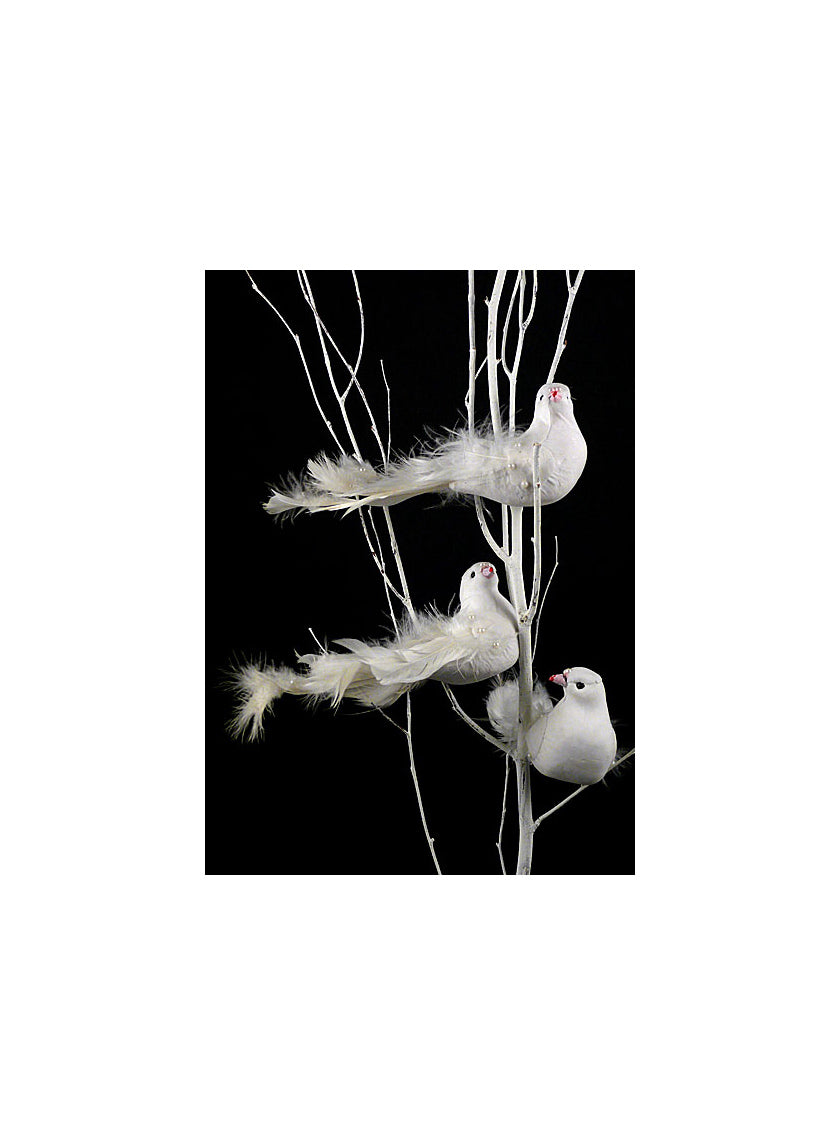 7in Long White Dove with Pearl Accents Decor Jamali-garden