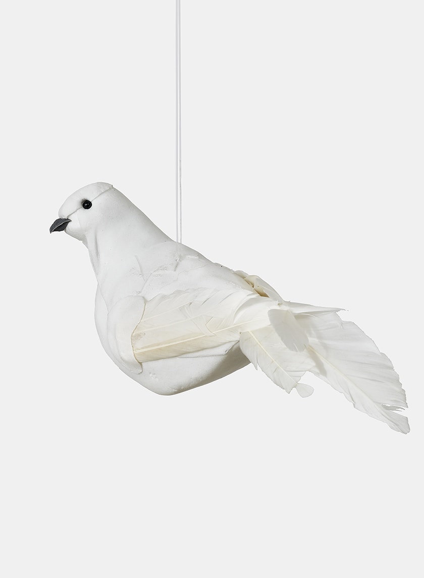9in Long White Dove Decor Jamali-garden