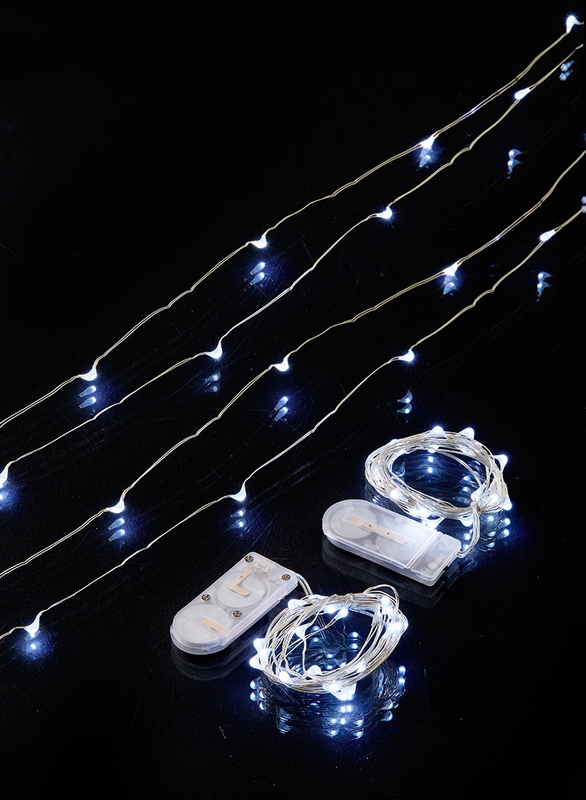 7ft Long 20-White-Mini-Lights String Decor Jamali-garden