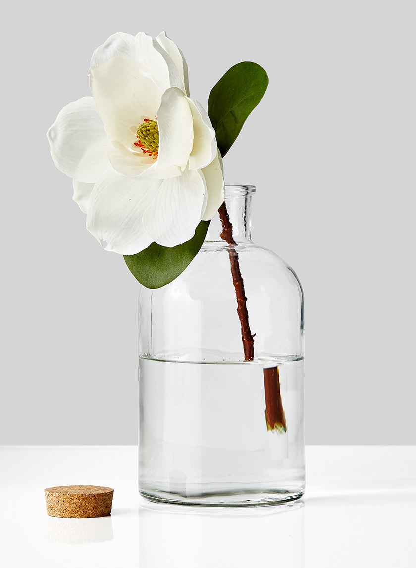 11in Tall Glass Bottle With Cork Decor Jamali-garden