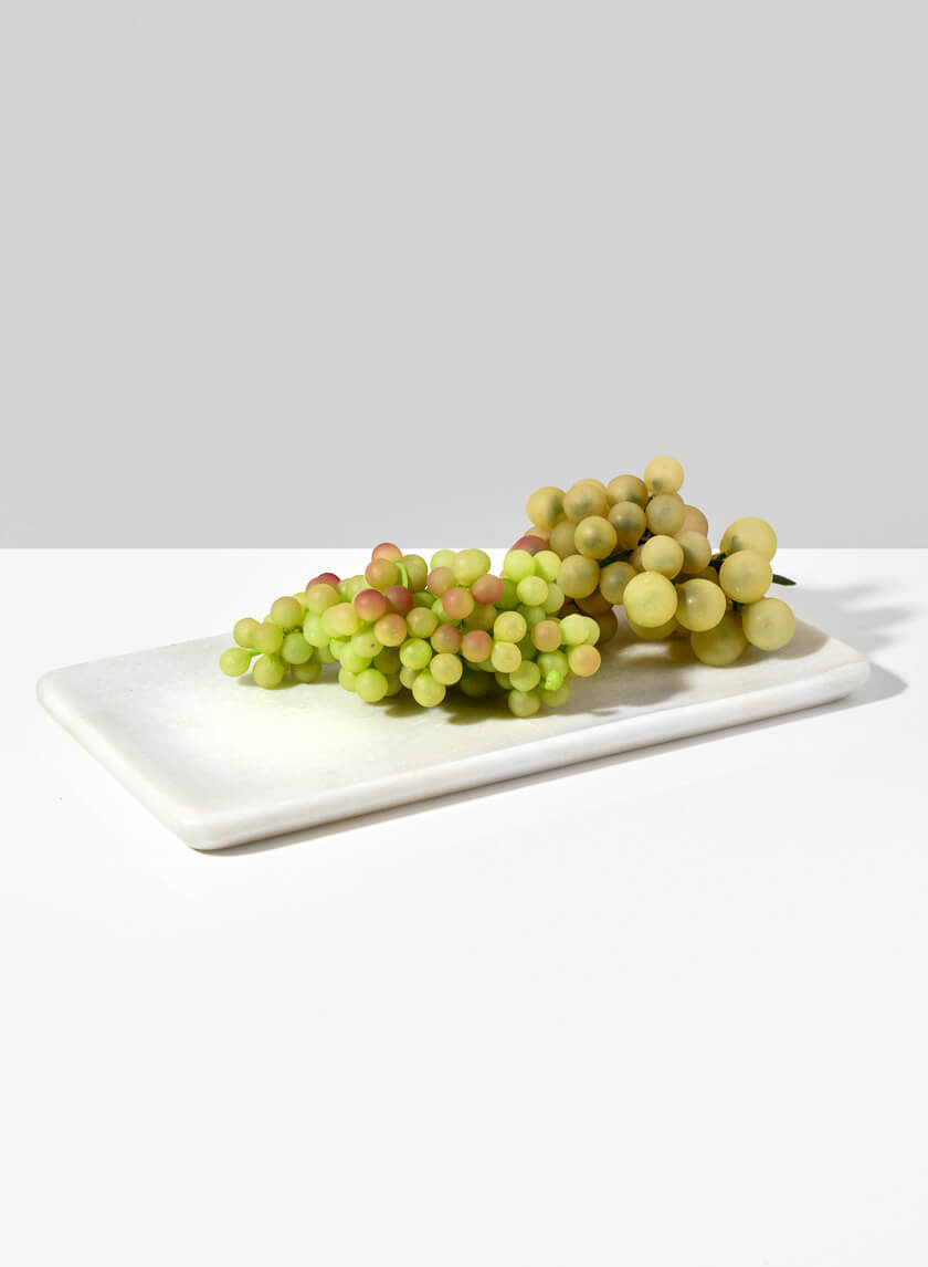 11in Long Stenomakros White Marble Tray Decor Jamali-garden