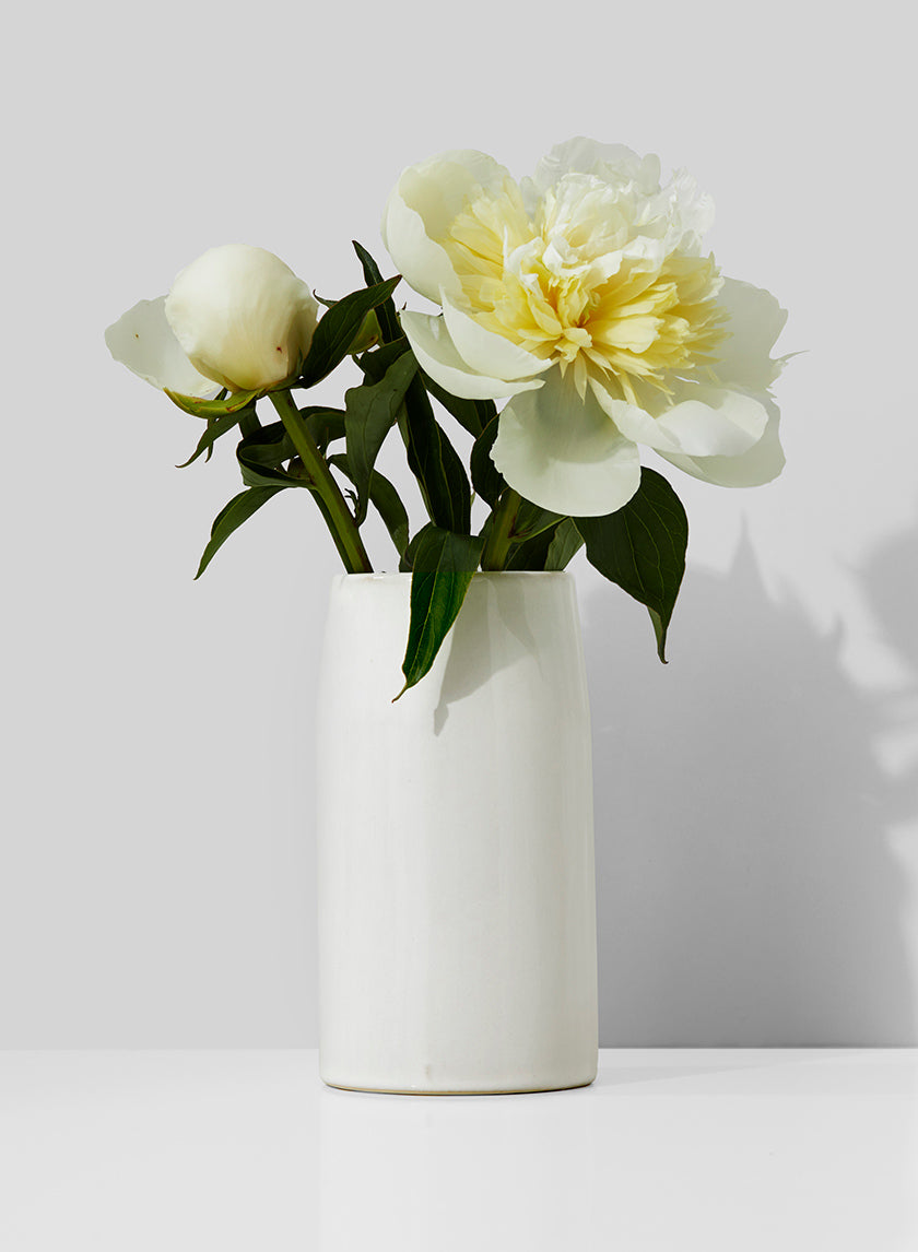 5.5in Tall White Ceramic Potter&