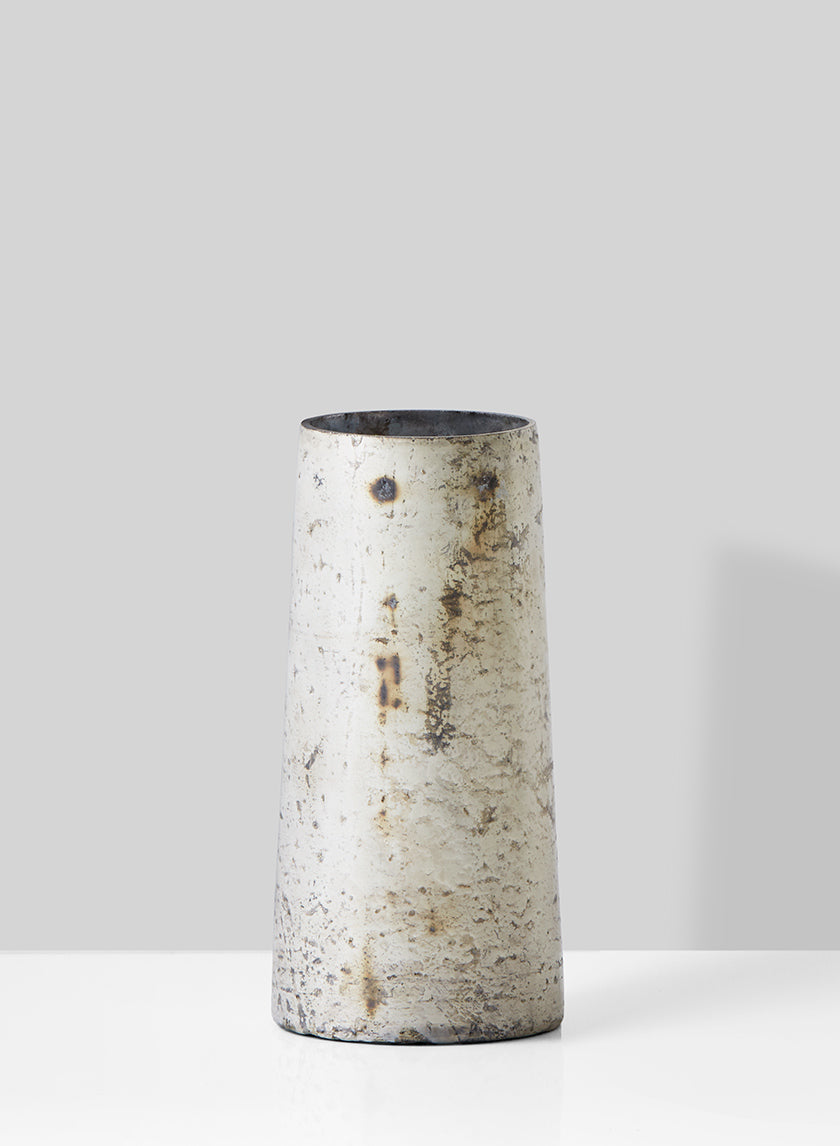 6in Tall Old Pewter Tapered Glass Vase Decor Jamali-garden
