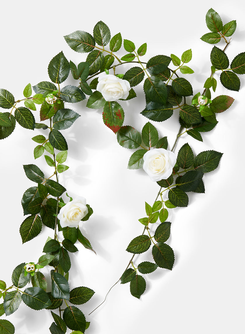 55in Long Mini Cream Rose Garland Decor Jamali-garden