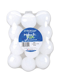 2in White Craft Foam Ball Decor Jamali-garden