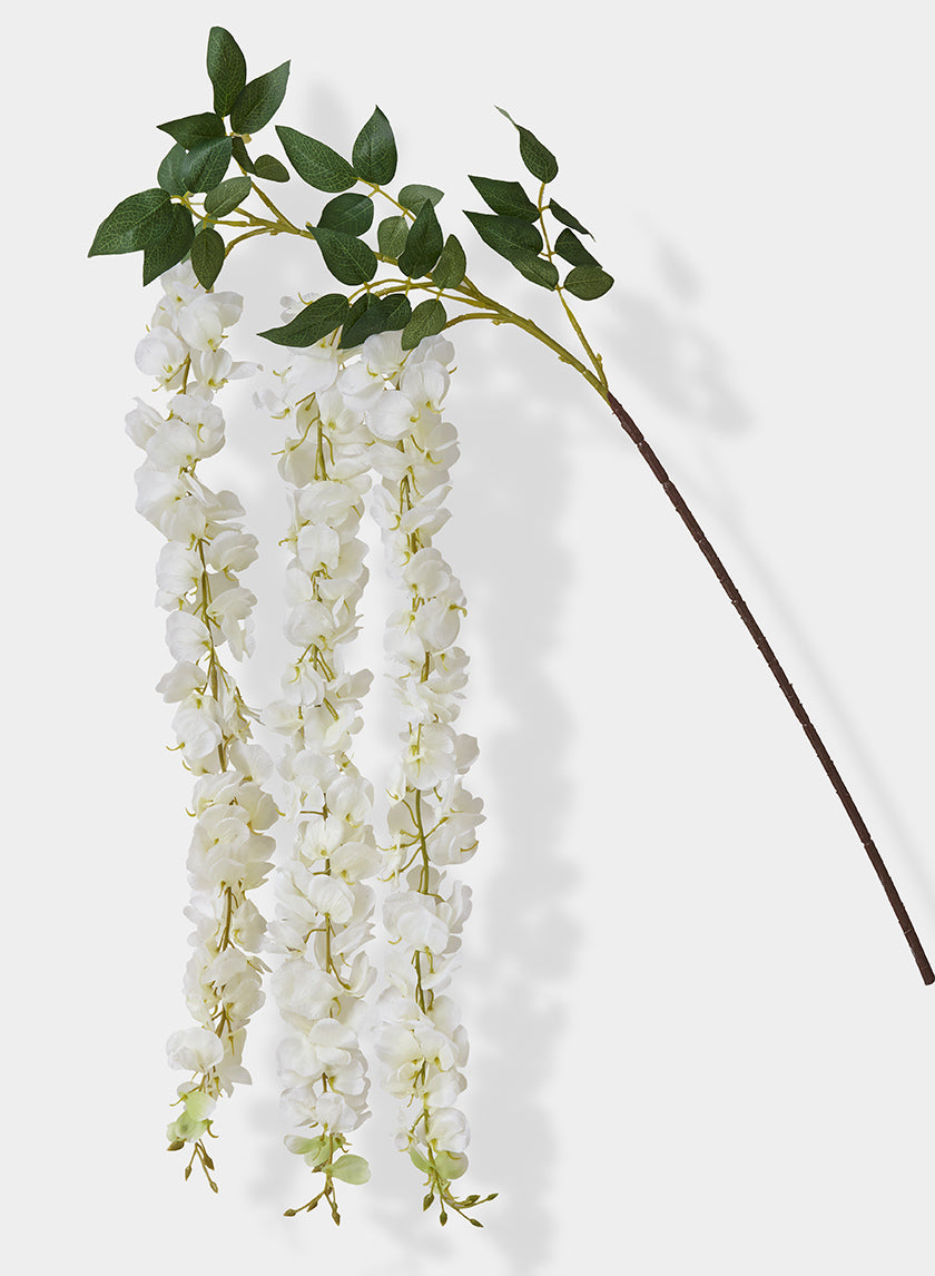 58in Long White Wisteria Spray Decor Jamali-garden